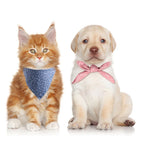Pet Bandanas Plaid Dots Style Cotton Washable Dog Bandanas Scarf Bowties Collar Pet Square Bib For Puppies Kittens