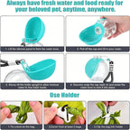 Plastic Dogs Cat Drinking Bottle with Lanyard Outdoor Foldable Water Dispensers Leak-proof Compact Travel Pet Water Bottle