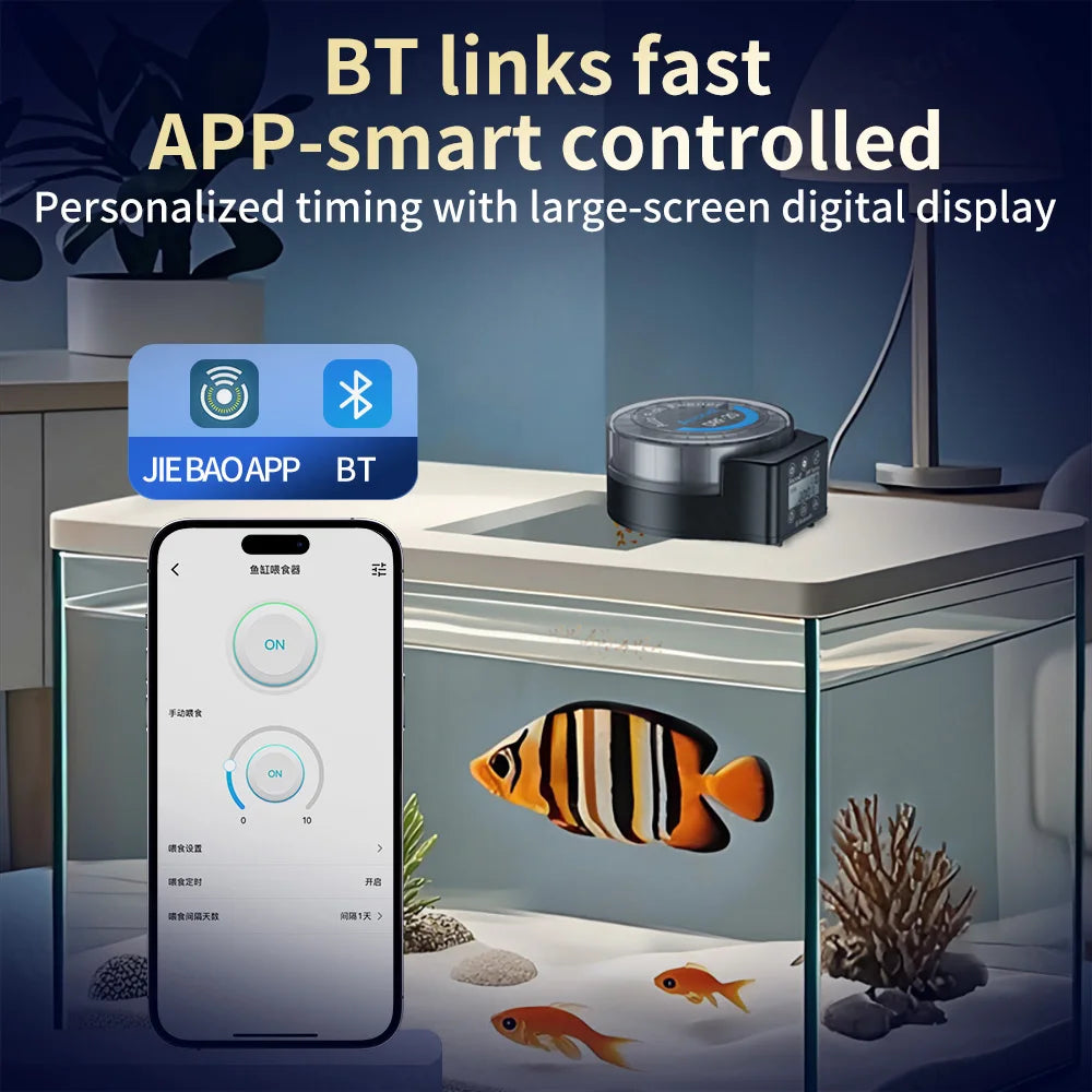 Jebao Jecod DRF Automatic Fish Tank Feeder Remote Control Timed Quantified Large Capacity Food Dispenser for Aquarium Pet Fish