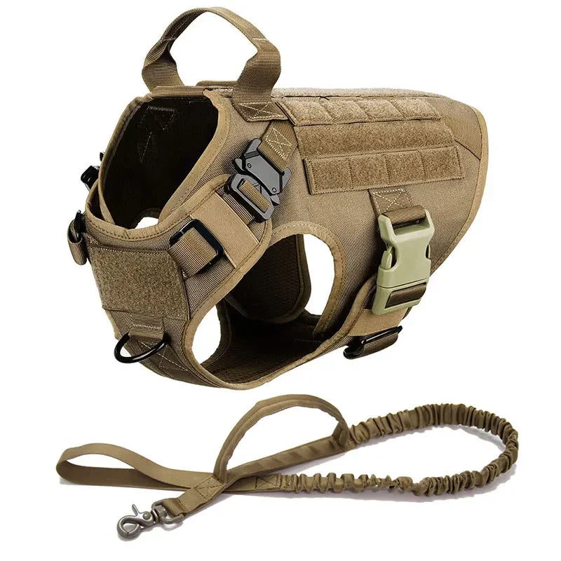 Large Dog Collar Dog Harness And Leash Set Pet Vest Tactical German Shepherd Harnesses For Small Dogs