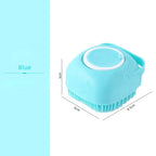 Pet Dog Shampoo Brush 2.7oz 80ml Cat Massage Comb Grooming Scrubber for Bathing Short Hair Soft Silicone Rubber