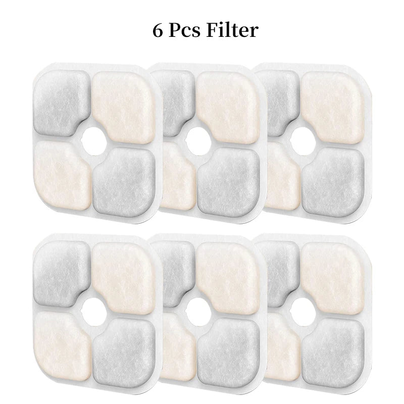 6/12/18/24PCS Activated Carbon Replacement Filters For Pet Automatic Drinking Fountain Battery Operated Cat Water Fountain