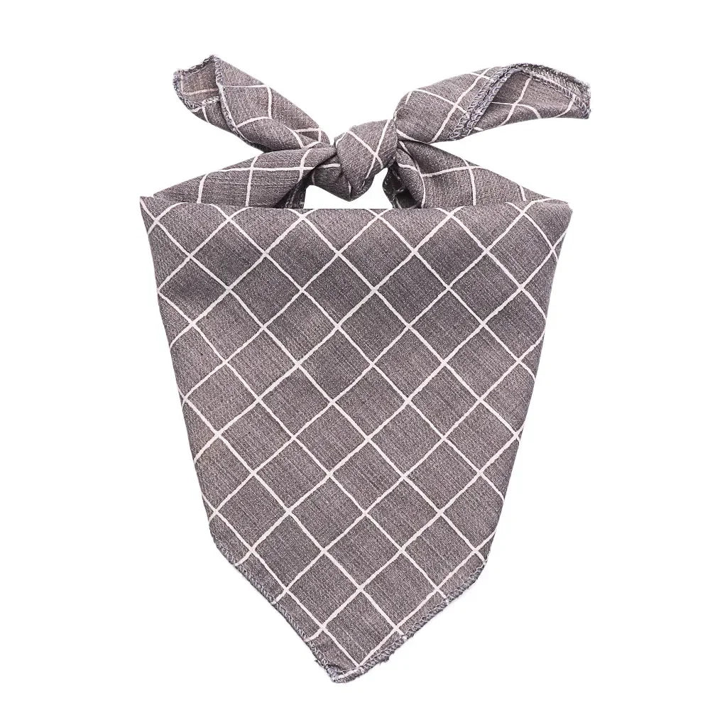 Pet Bandanas Plaid Dots Style Cotton Washable Dog Bandanas Scarf Bowties Collar Pet Square Bib For Puppies Kittens
