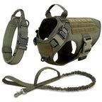 Large Dog Collar Dog Harness And Leash Set Pet Vest Tactical German Shepherd Harnesses For Small Dogs