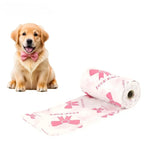 10pcs Extra Thick Dog Poop Bags, Leakproof Trash Bags with Unique Patterns, Pink & White, Durable Pet Waste Disposal Bags
