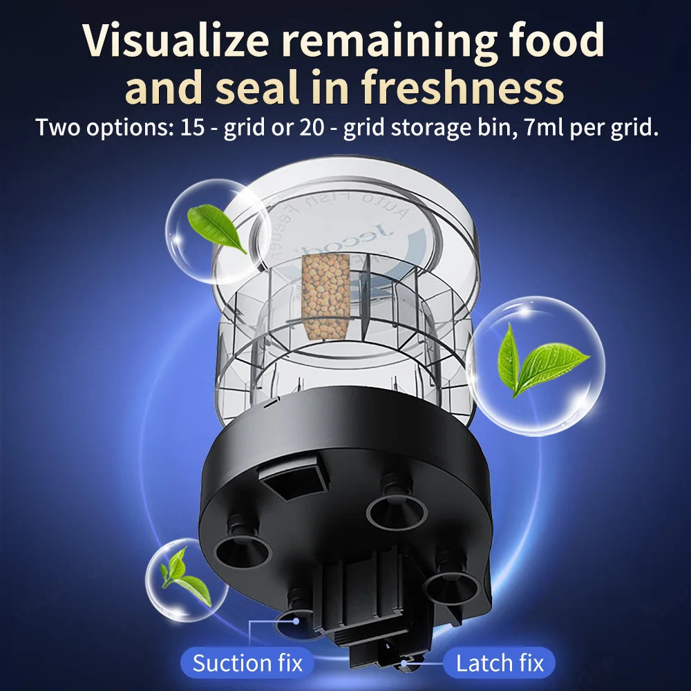 Jebao Jecod DRF Automatic Fish Tank Feeder Remote Control Timed Quantified Large Capacity Food Dispenser for Aquarium Pet Fish