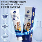 PetClear 120g Milk Flavor Pet Toothpaste - Remove Tartar, Clean Teeth, Freshen Breath, Reduce Plaque for Pets