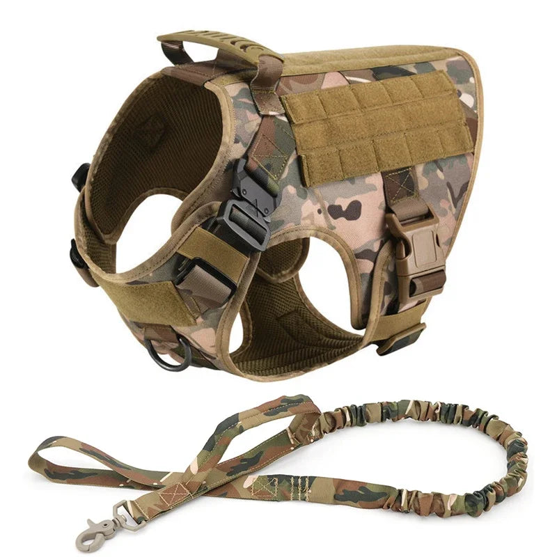 Large Dog Collar Dog Harness And Leash Set Pet Vest Tactical German Shepherd Harnesses For Small Dogs