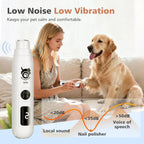 Dog Nail Grinder 3-Speed Vibration Quiet Electric Pet Nail Trimmer with Digital Display Rechargeable USB-C Cat & Dog Nail File