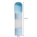 Leak-Proof Pet Travel Water Bottle with Built-in Food Bowl Outdoor Walking Feeding Dispenser for Puppy Kitten