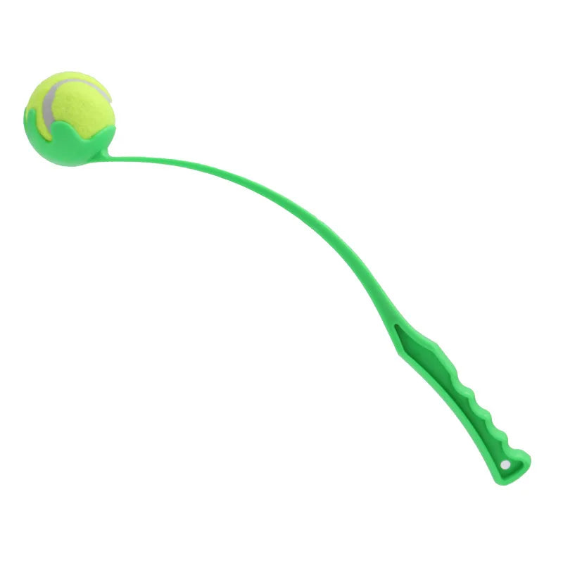 Pet Throwing Stick Toy - Interactive Ball Launcher for Dogs Cats Training, Fetch Game with Rubber Balls