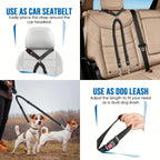 1Pcs Pet Dog Seat Belt Car Supplies Dog Cat Car Fixed Dog Chain Buffer Traction Car Safety Rope One Belt Two Dog Leash