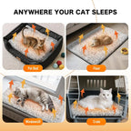 Self-Warming Cat Bed, Ultra Soft Warm Dog Cage Mat, Non-Slip Self-Warming Pet Pad, Suitable for Cats Dogs Indoor Outdoor